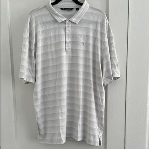 Travis Mathew Light Gray Striped Polo